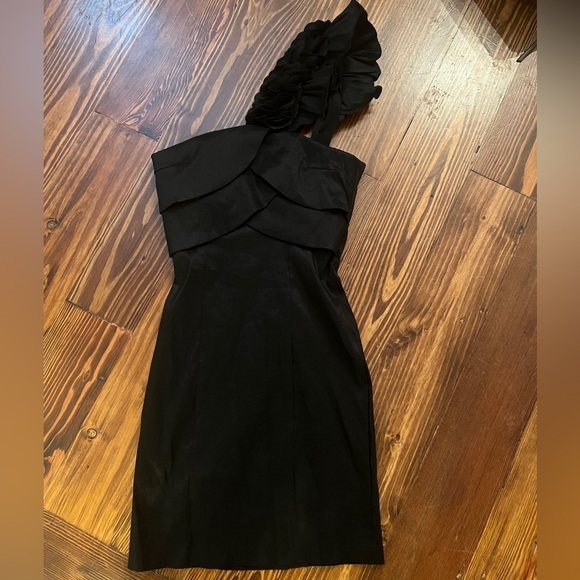 SNAP One Shoulder Black Coctail Dress NWT Stretchy - Picture 2 of 10